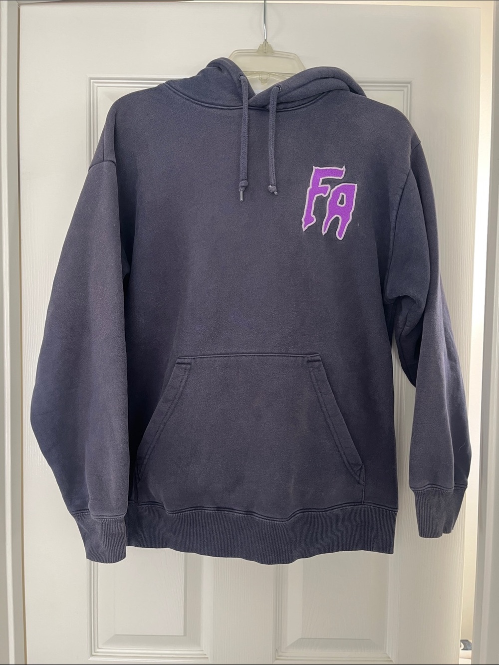 FA Men's Charcoal Crewneck Hoodie with Purple FA Logo